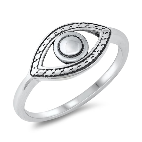 Oxidized Eye Bali Style Ring .925 Sterling Silver Band Jewelry Female Male Unisex Size 8
