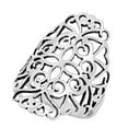 thumbnail image 1 of Oxidized Filigree Cutout Cross Wide Ring 925 Sterling Silver Band Jewelry Female Male Unisex Size 10, 1 of 4