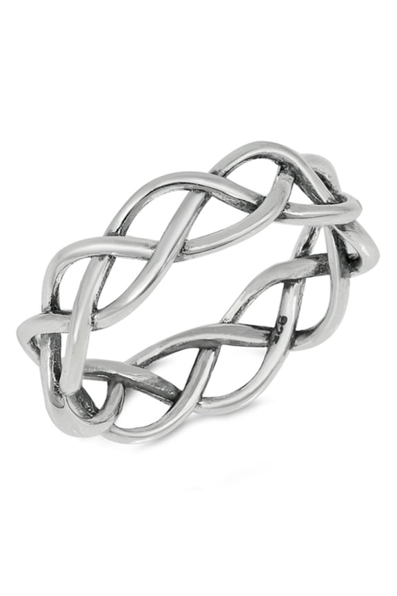Oxidized Filigree Infinity Knot Wedding Ring 925 Sterling Silver Band Jewelry Female Male Size 5