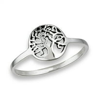 Oxidized Filigree Tree of Life Ring .925 Sterling Silver Band Jewelry Female Male Unisex Size 8
