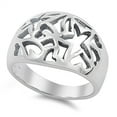 thumbnail image 1 of Oxidized Floral Filigree Cutout Ring ( Sizes 6 7 8 9 10 ) New .925 Sterling Silver Band Rings (Size 9), 1 of 4