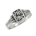 thumbnail image 1 of Oxidized Flower Daisy Vintage Beaded Ring .925 Sterling Silver Band Jewelry Female Male Size 9, 1 of 4