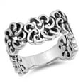 thumbnail image 1 of Oxidized Flower Girlfriend Ring .925 Sterling Silver Band Jewelry Female Male Unisex Size 6, 1 of 4
