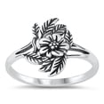 thumbnail image 1 of Oxidized Flower Leaves Ring .925 Sterling Silver Band Jewelry Female Male Unisex Size 10, 1 of 4