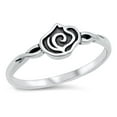 thumbnail image 1 of Oxidized Gothic Rose Ring .925 Sterling Silver Bali Band Jewelry Female Male Unisex Size 9, 1 of 4