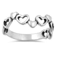 thumbnail image 1 of Oxidized Heart Cutout Promise Ring .925 Sterling Silver Love Band Jewelry Female Male Unisex Size 5, 1 of 4