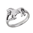 thumbnail image 1 of Oxidized Horse Pony Animal Ring .925 Sterling Silver Band Jewelry Female Male Unisex Size 4, 1 of 4