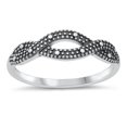 thumbnail image 1 of Oxidized Infinity Twist Knot Bali Ring .925 Sterling Silver Band Jewelry Female Male Unisex Size 6, 1 of 4