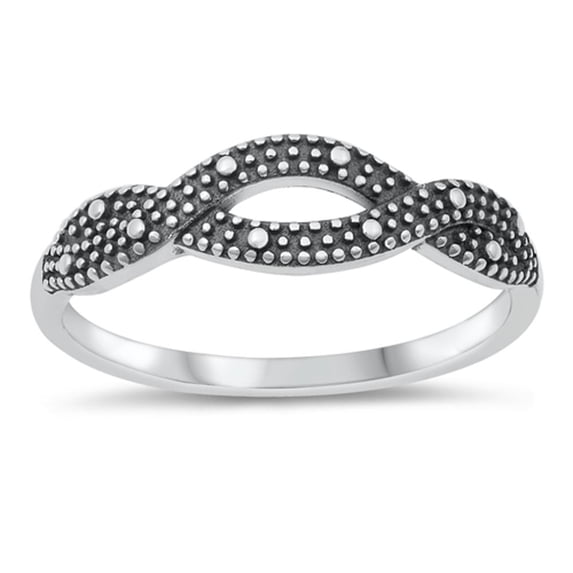 Oxidized Infinity Twist Knot Bali Ring .925 Sterling Silver Band Jewelry Female Male Unisex Size 6