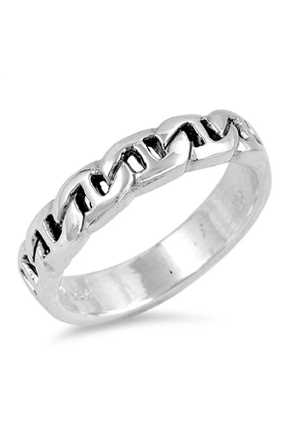 Oxidized Mariner Chain Link Wedding Ring 925 Sterling Silver Band Jewelry Female Male Unisex Size 6