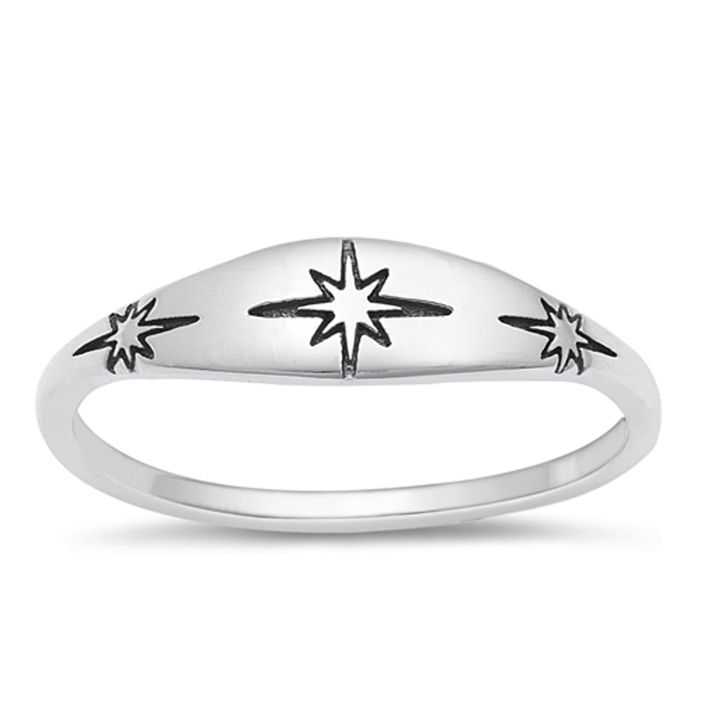 Star Promise Rings Oxidized North Star Promise Ring .925 Sterling Silver Band Jewelry ...