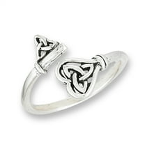 Oxidized Open Heart Key Celtic Knot Ring 925 Sterling Silver Band Jewelry Female Male Unisex Size 9