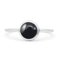 thumbnail image 1 of Oxidized Round Petite Dainty Ring Simulated Black Onyx 925 Sterling Silver Size 6, 1 of 5