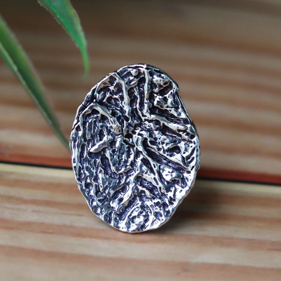 Oxidized Silver Ring, 925 Silver Ring, Oval Cut Ring, Statement Ring, Geometric Circle Ring, Handmade Jewelry, Boho Ring, Everyday Jewelry