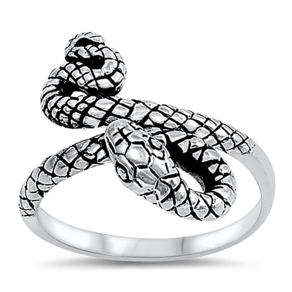 Oxidized Snake Coil Infinity Ring .925 Sterling Silver Band Jewelry Female Male Unisex Size 7