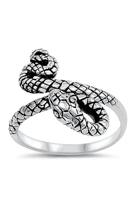 Oxidized Snake Coil Infinity Ring .925 Sterling Silver Band Jewelry Female Male Unisex Size 8