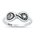 thumbnail image 1 of Oxidized Snake Infinity Sun & Moon Ring .925 Sterling Silver Band Jewelry Female Male Unisex Size 8, 1 of 4