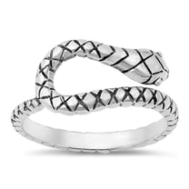 Oxidized Snake Ring .925 Sterling Silver Viper Band Jewelry Female Male Unisex Size 6
