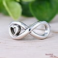 thumbnail image 1 of Oxidized Solid 925 Sterling Silver Infinity with Heart Accented Promise Ring, Infinity Loop Heart Anniversary Ring, Womens Statement Ring Ring Size-9.5, 1 of 6