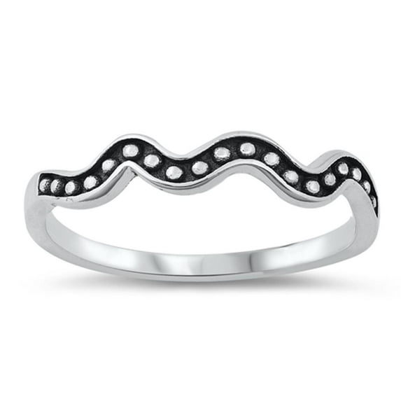 Oxidized Squiggle Ring .925 Solid Sterling Silver Band Jewelry Female Male Unisex Size 5