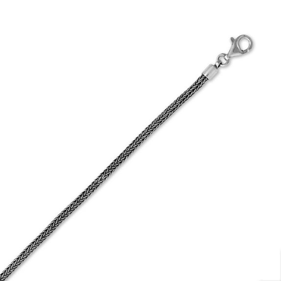Oxidized Sterling Silver 3mm Bali Wheat Chain