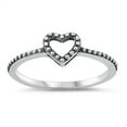 thumbnail image 1 of Oxidized Sterling Silver Beaded Heart Ring Size 5, 1 of 3