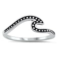 thumbnail image 1 of Oxidized Sterling Silver Beaded Wave Ring Size 6, 1 of 3