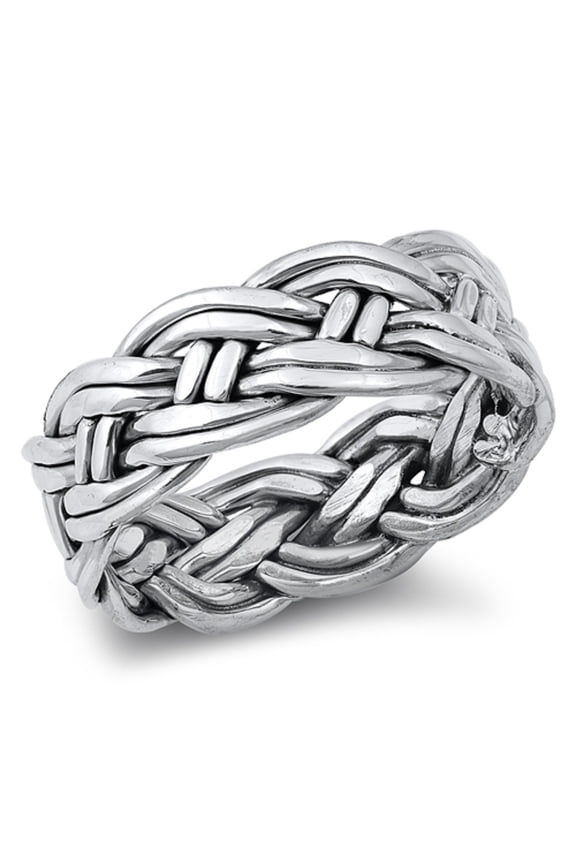Oxidized Sterling Silver Braid Knot Ring Size 9