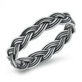 thumbnail image 1 of Oxidized Sterling Silver Braided Eternity Ring Size 2, 1 of 3