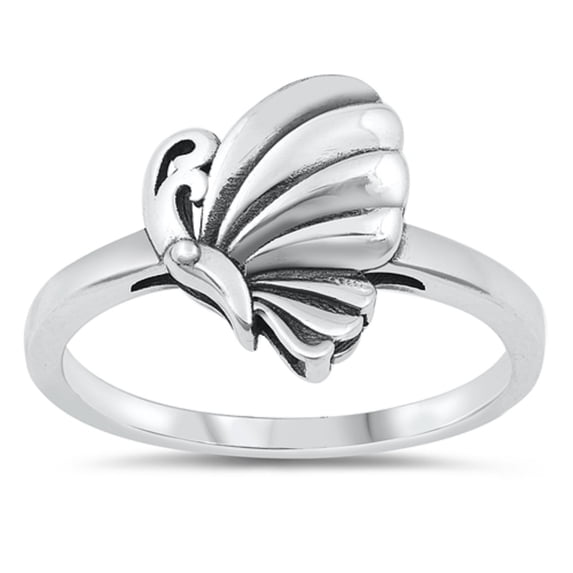 Oxidized Sterling Silver Butterfly Ring Size 7