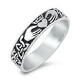 thumbnail image 1 of Oxidized Sterling Silver Claddagh Band Ring Size 5, 1 of 3