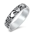 thumbnail image 1 of Oxidized Sterling Silver Claddagh Band Ring Size 7, 1 of 3