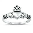 thumbnail image 1 of Oxidized Sterling Silver Claddagh Ring Size 5, 1 of 2