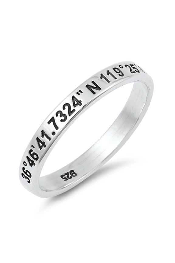 Oxidized Sterling Silver Coordinates Ring Size 9