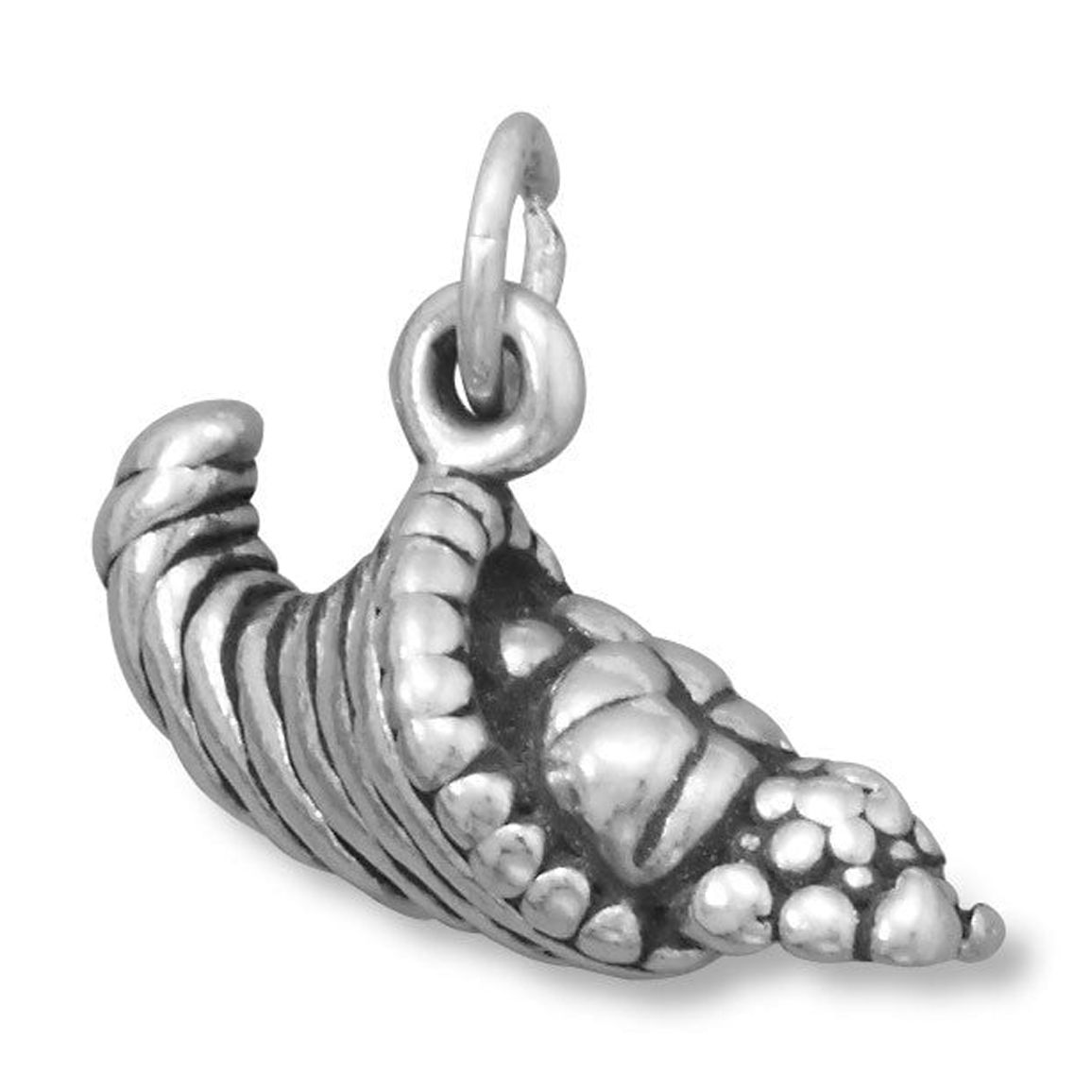 EXTEL Oxidized Sterling Silver Cornucopia Charm