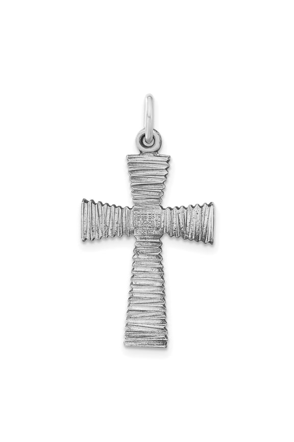 Oxidized Sterling Silver Cross Pendant Necklace for Men and Women with Textured Vintage Finish and Rugged Artisanal Faith Symbol Spiritual Jewelry