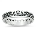 thumbnail image 1 of Oxidized Sterling Silver Crown Band Ring Size 8, 1 of 2