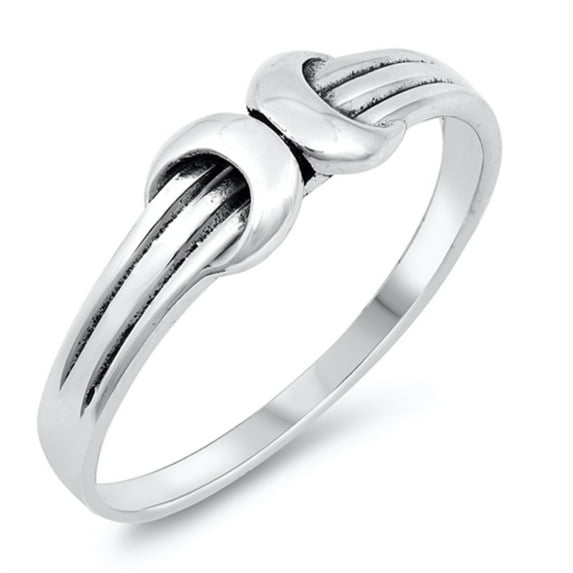 Oxidized Sterling Silver Double Crescent Moon Ring Size 9