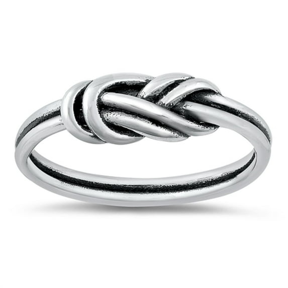 Oxidized Sterling Silver Double Knot Ring Size 4