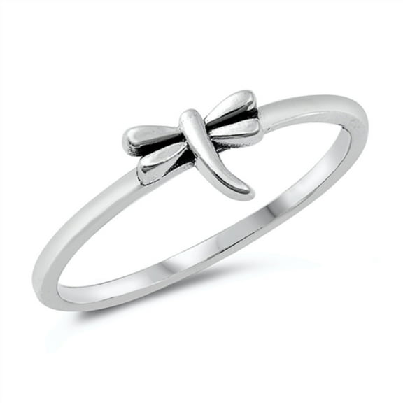 Oxidized Sterling Silver Dragonfly Ring Size 8
