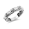 thumbnail image 1 of Oxidized Sterling Silver Elephants Band Ring, 1 of 3