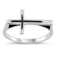 thumbnail image 1 of Oxidized Sterling Silver Flat Sideways Cross Ring Size 10, 1 of 3