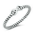 thumbnail image 1 of Oxidized Sterling Silver Intertwined Infinity Rope Band Ring Size 10, 1 of 3