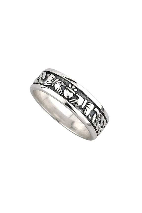 Oxidized Sterling Silver Men's Claddagh Ring