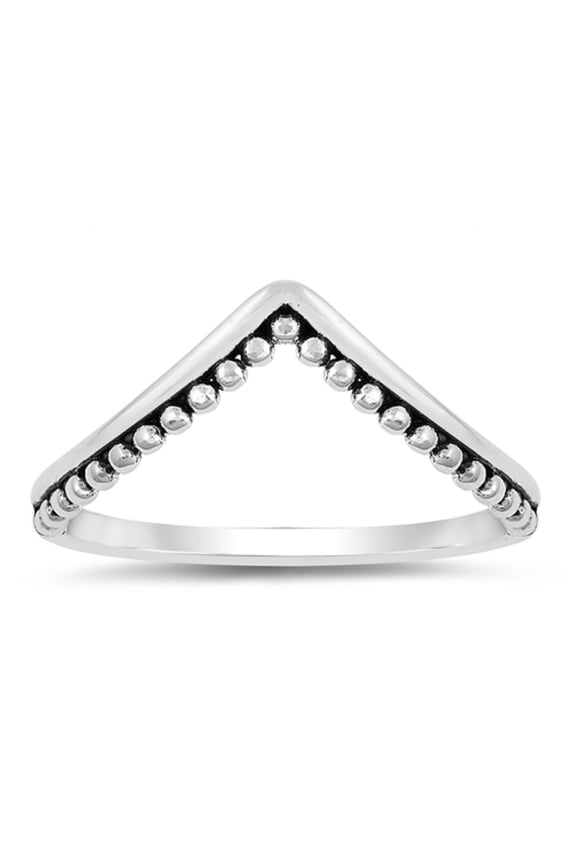 Oxidized Sterling Silver Pointed Design Ring Size 8