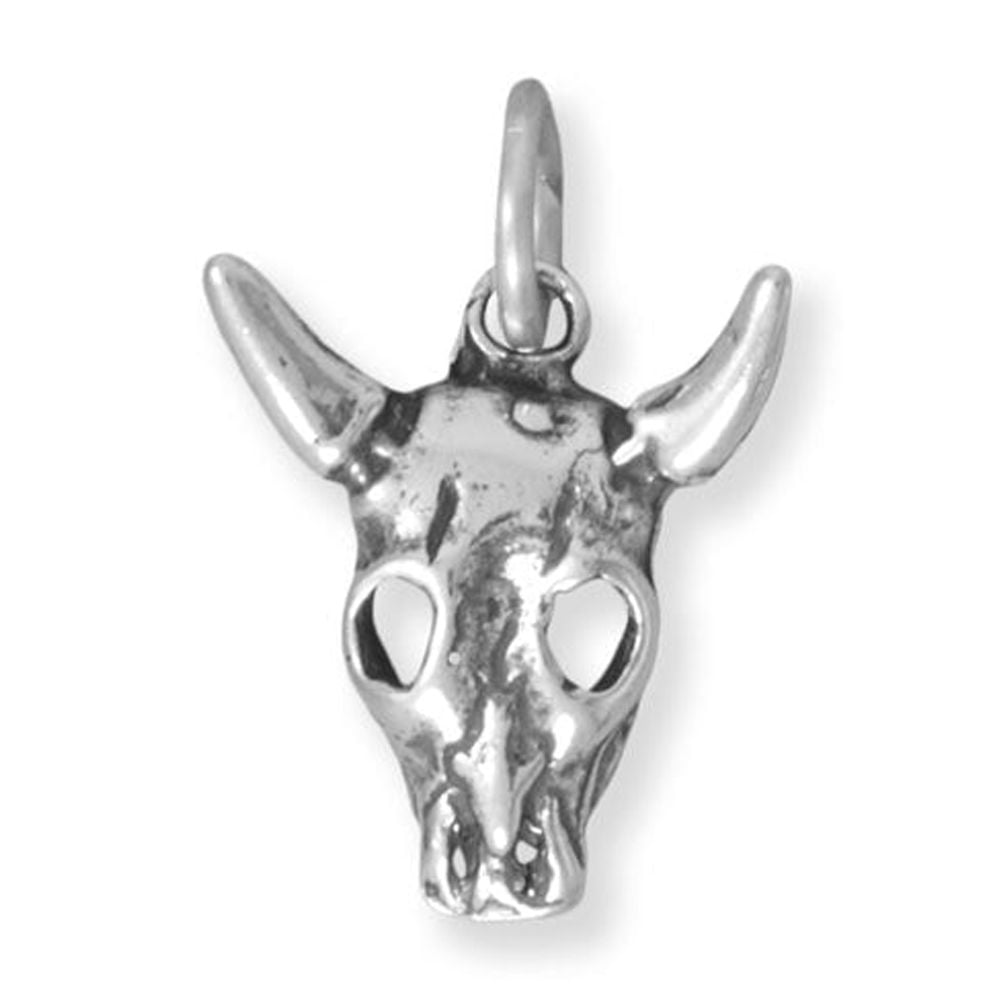 EXTEL Oxidized Sterling Silver Southwest Steer Skull Charm