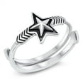 thumbnail image 1 of Oxidized Sterling Silver Star Wrapped Around Band Ring Size 9, 1 of 3