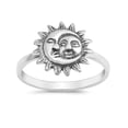 thumbnail image 1 of Oxidized Sterling Silver Sun And Moon Plain Band Ring, 1 of 3