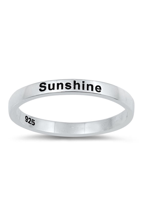 Oxidized Sterling Silver Sunshine Band Ring Size 4