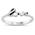 thumbnail image 1 of Oxidized Sterling Silver Thin Love Word Ring Size 4, 1 of 3